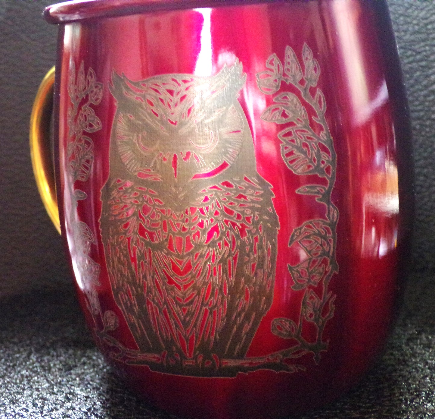 Mug Mule avec image de hibou rouge