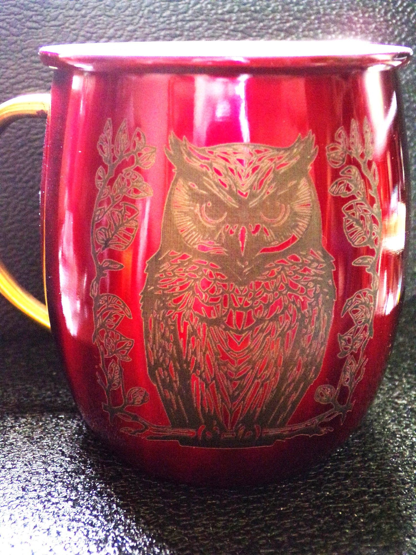 Mug Mule avec image de hibou rouge