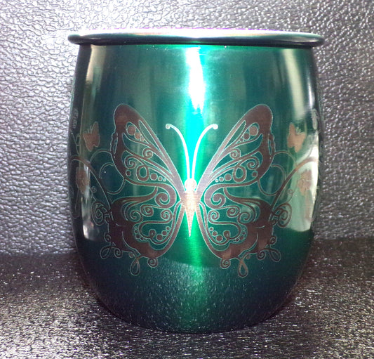 Mule Mug with Floral Butterfly Design Green
