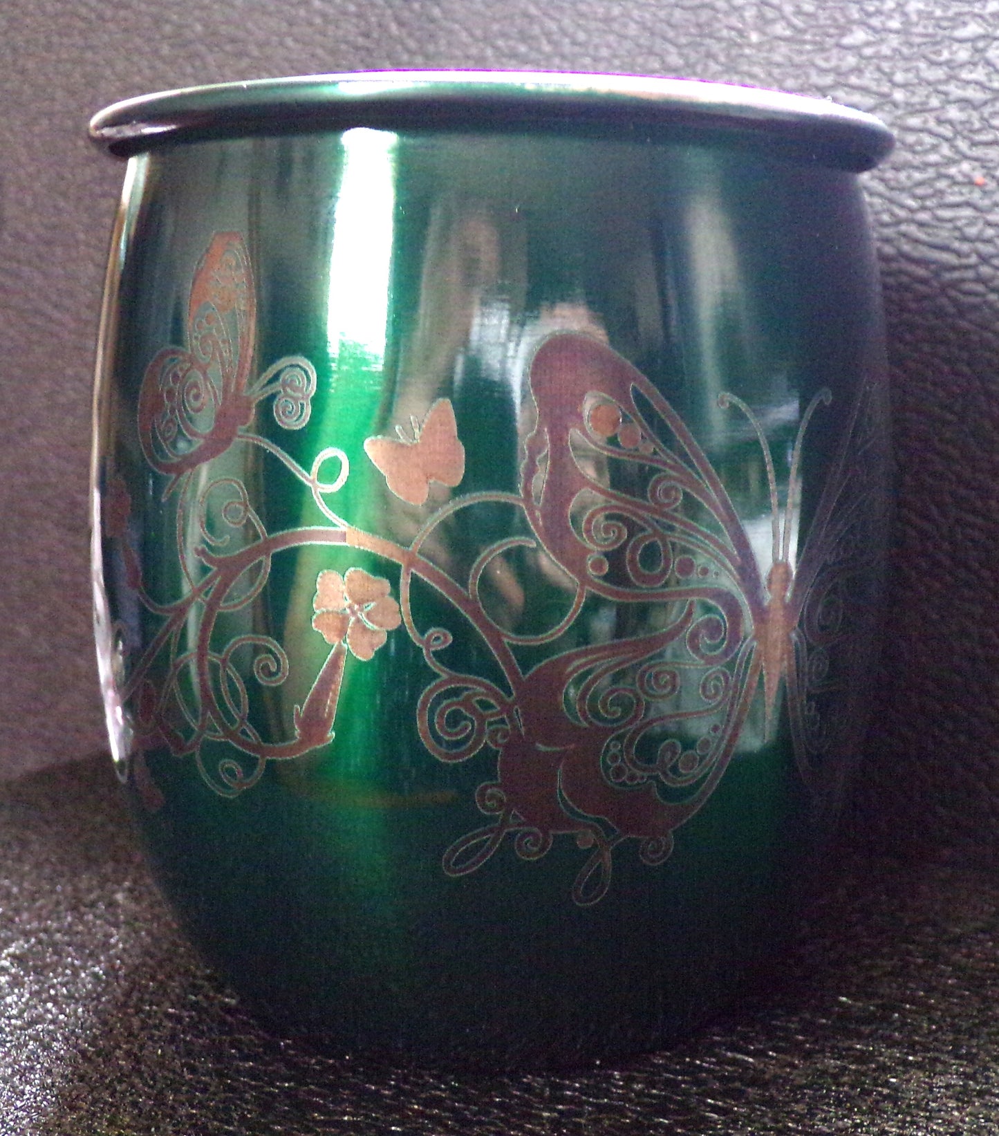 Mule Mug with Floral Butterfly Design Green