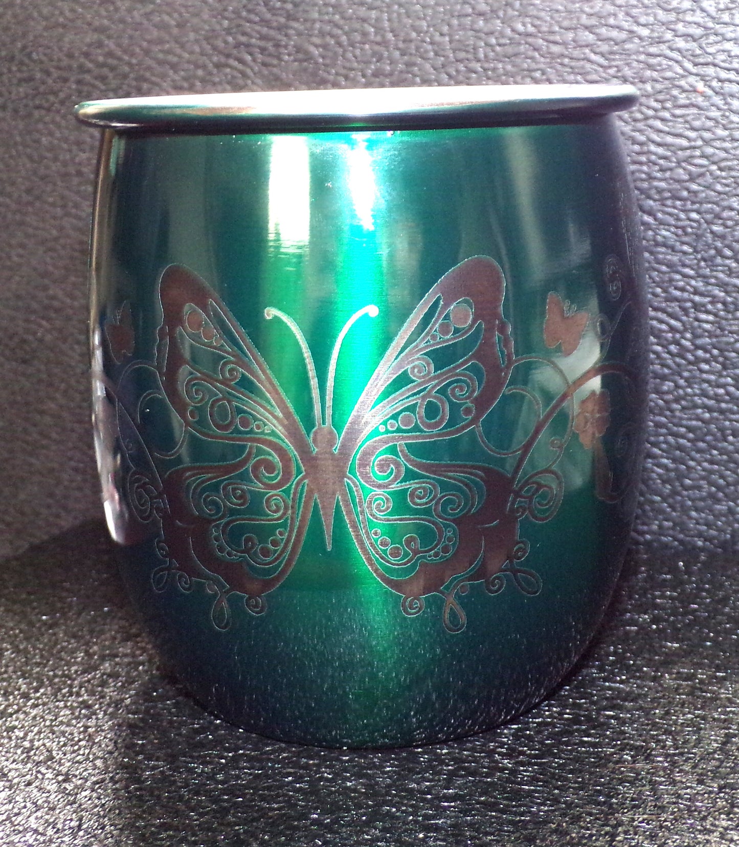 Mule Mug with Floral Butterfly Design Green