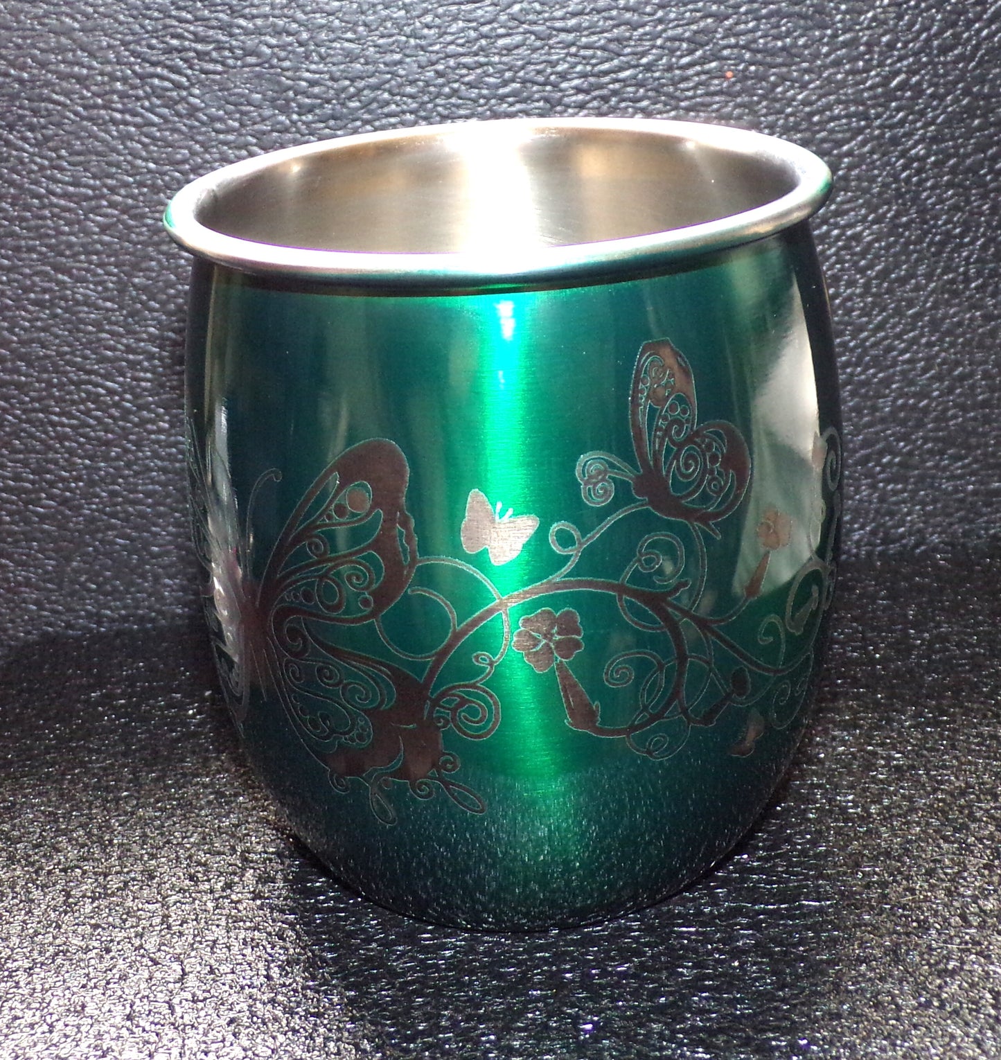 Mule Mug with Floral Butterfly Design Green