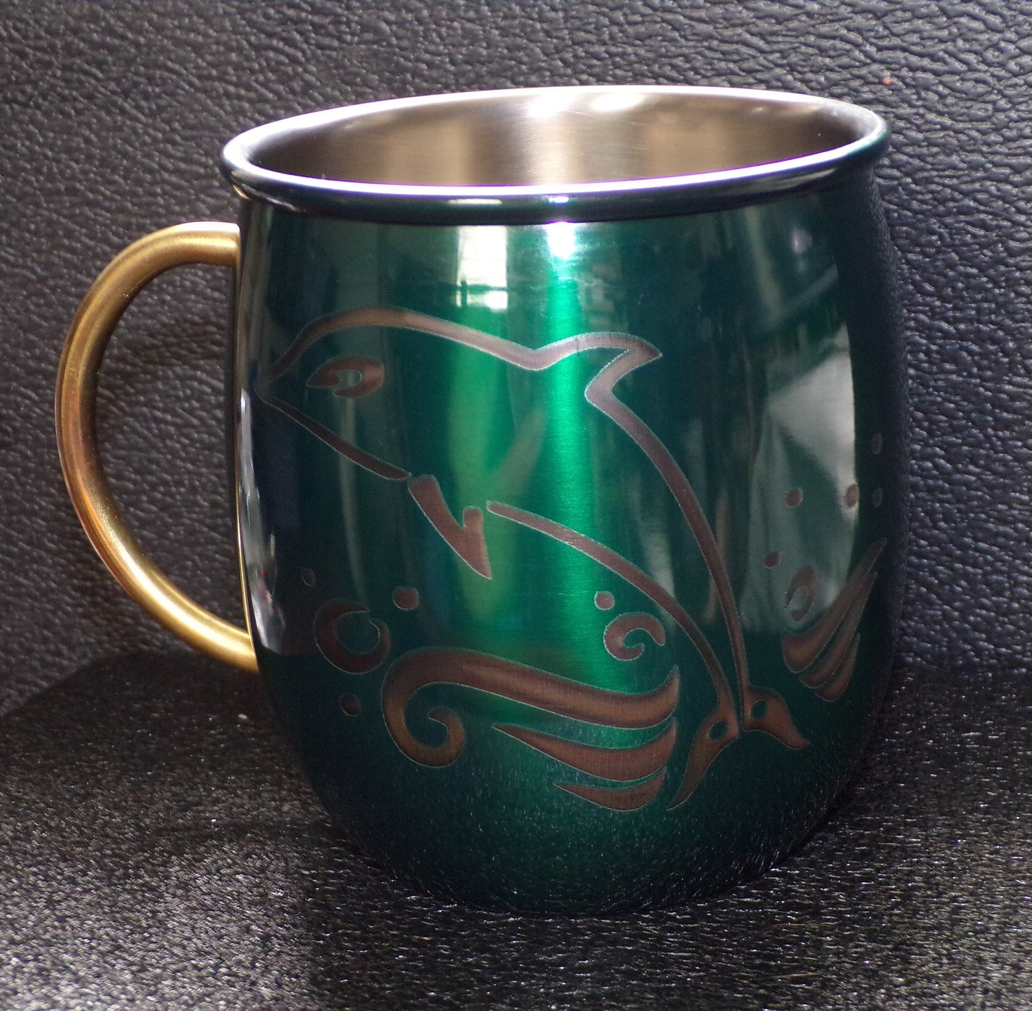 Mug Mule avec gravure Dauphin Vert