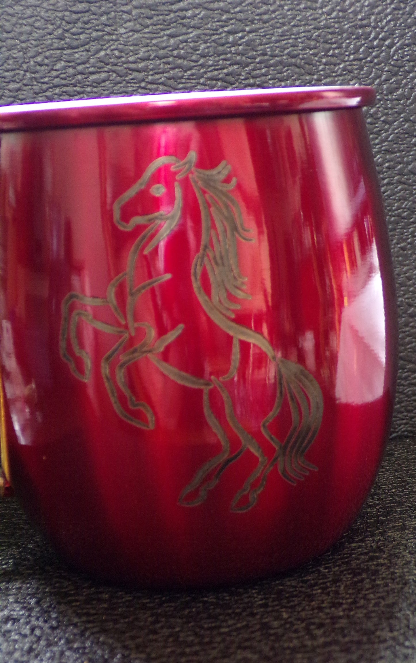 Mule Mug with Horse design Red