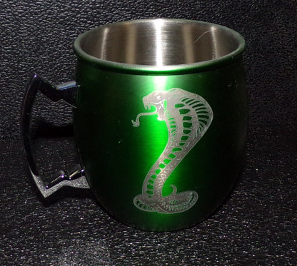 Taza Mula Cobra Serpiente grabado Verde