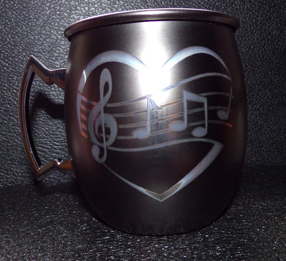 Mule Mug with a Heart and Music notes