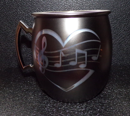 Mule Mug with a Heart and Music notes