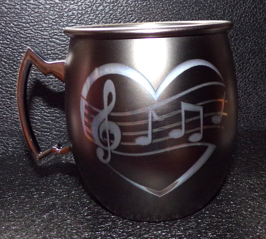 Mule Mug with a Heart and Music notes