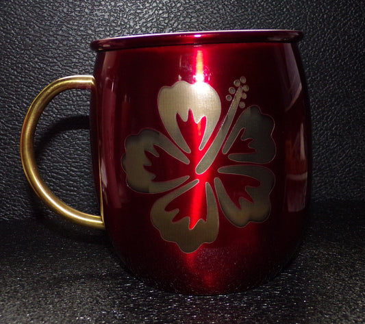 Mule Mug with a Hibiscus flower