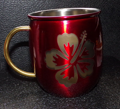 Mule Mug with a Hibiscus flower