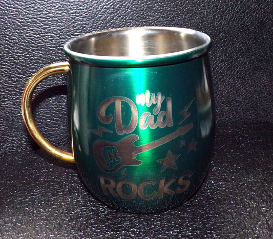 Mule Mug "My Dad Rocks" with Guitar Green