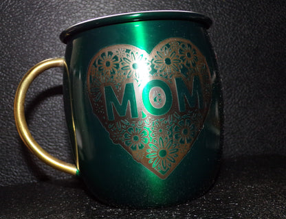 Taza Mule con Mamá y flores