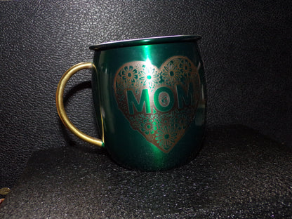 Taza Mule con Mamá y flores