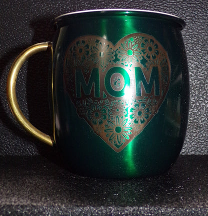 Taza Mule con Mamá y flores