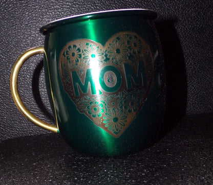 Taza Mule con Mamá y flores