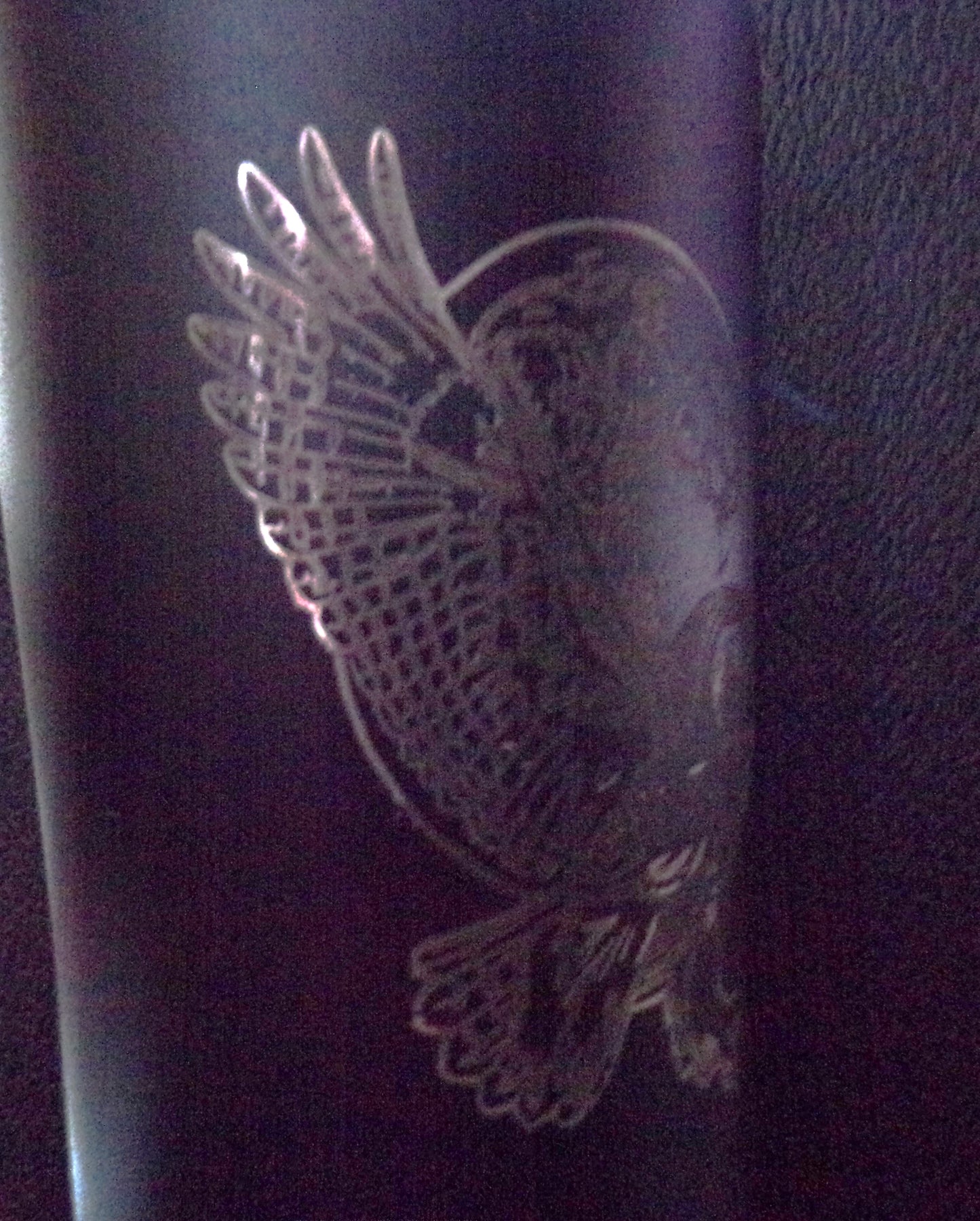 22oz Tumbler / Coffee Mug with lid Engraved Owl in flight