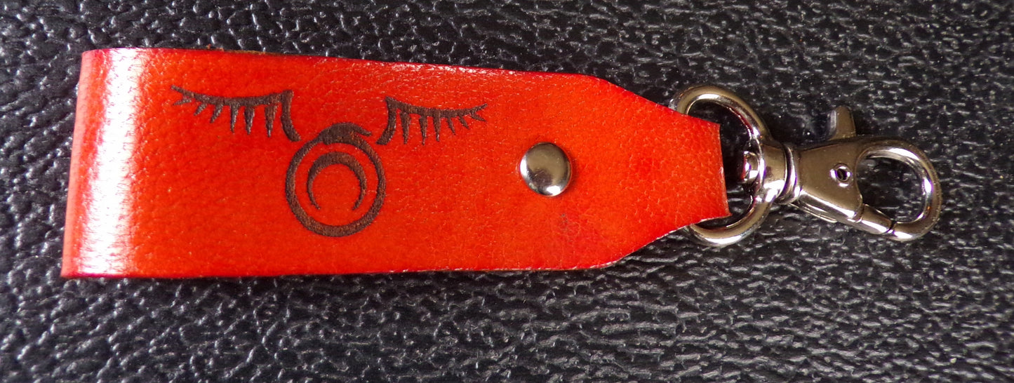 Styx Belt Keychain Ouroboros w/wings Orange leather