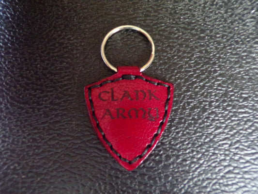 Styx Two-sided Shield Red Leather Key Chain