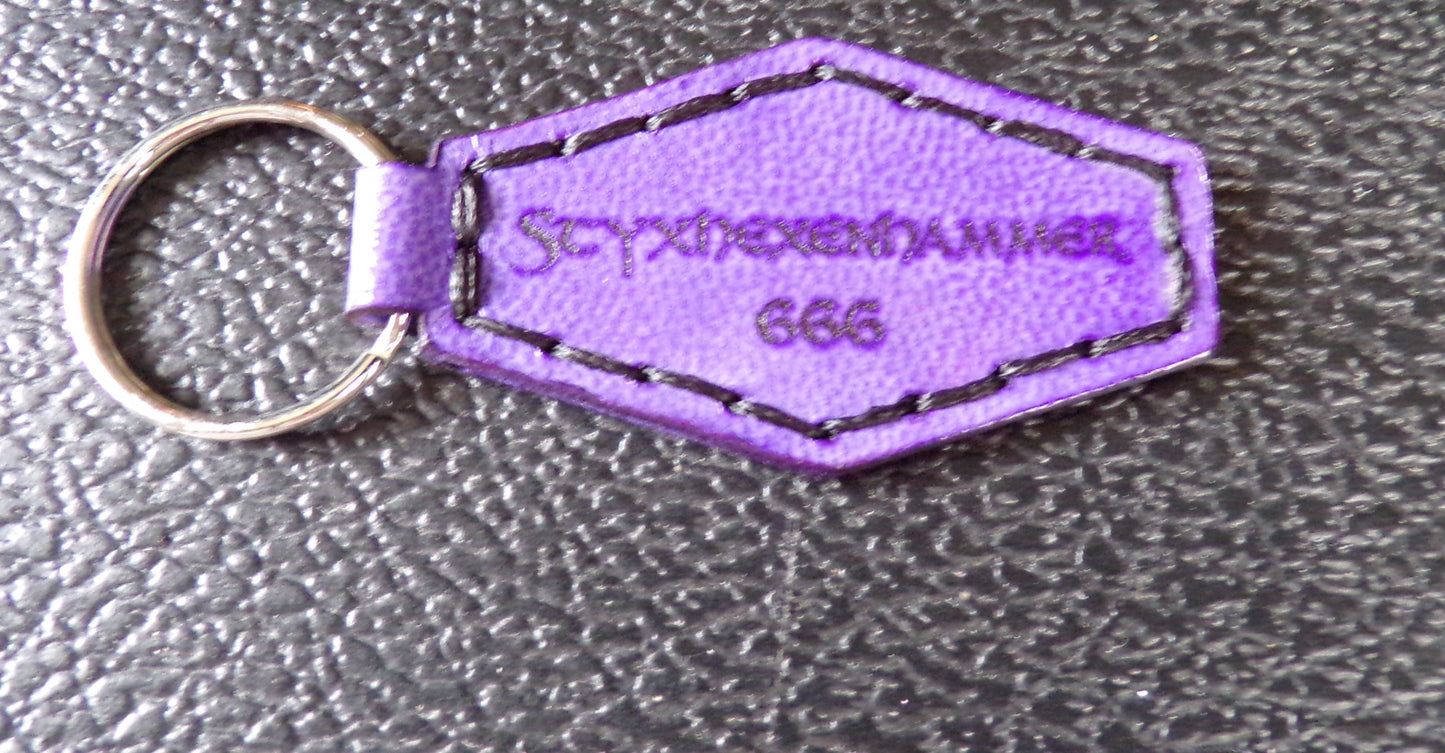 Styx Two-sided Purple Leather Key Chain