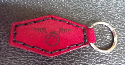 Styx Two-sided Red Leather Key Chain Clank Army & Ouroboros w/wings