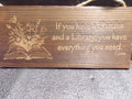 Wood sign Garden and Library quote by Cicero