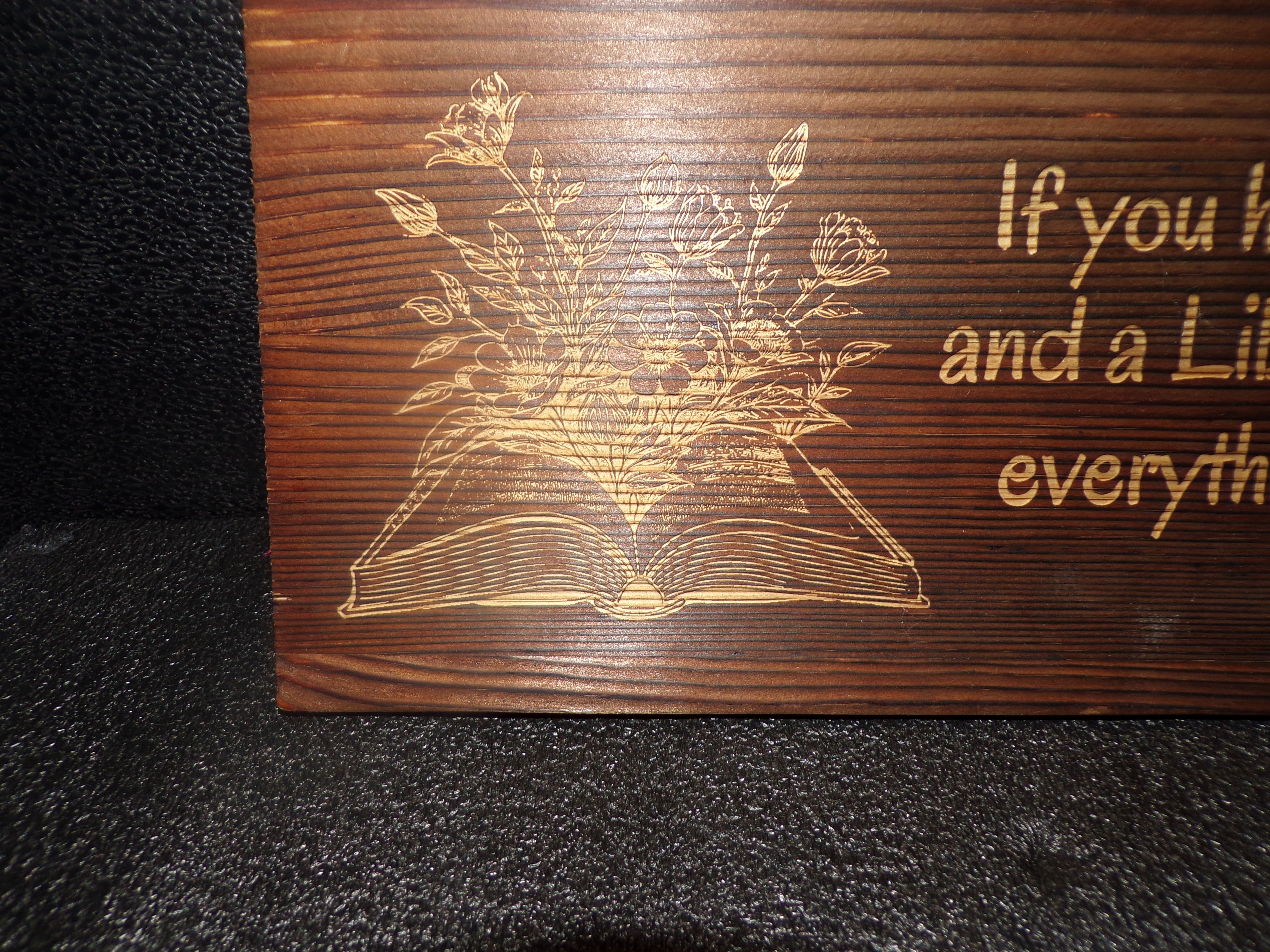 Wood sign Garden and Library quote by Cicero
