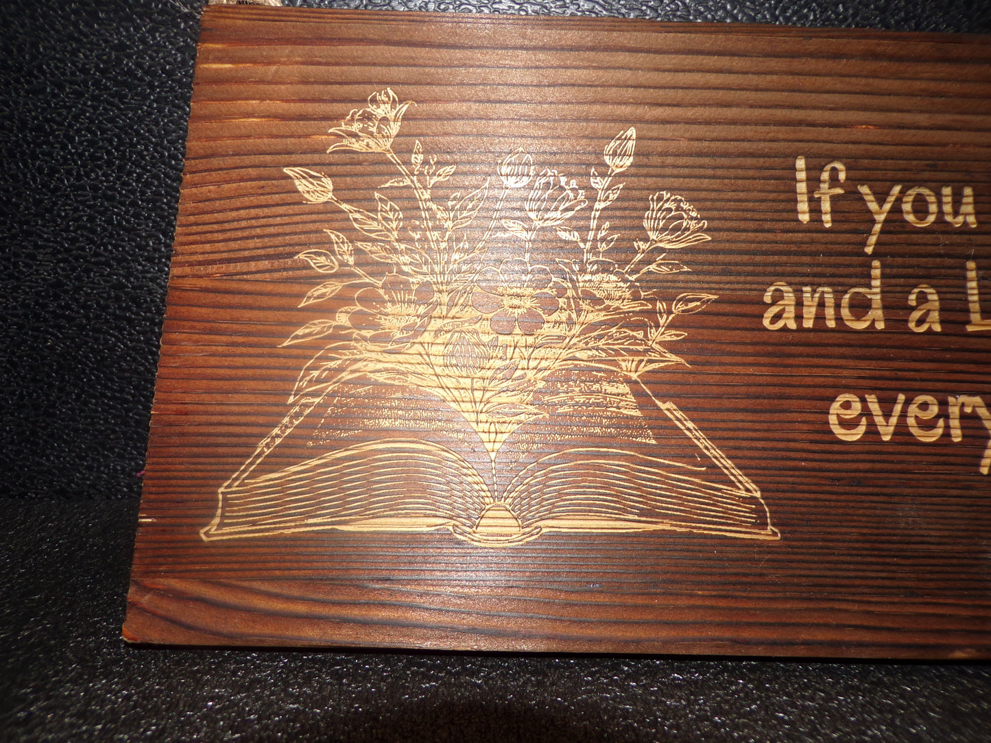 Wood sign Garden and Library quote by Cicero