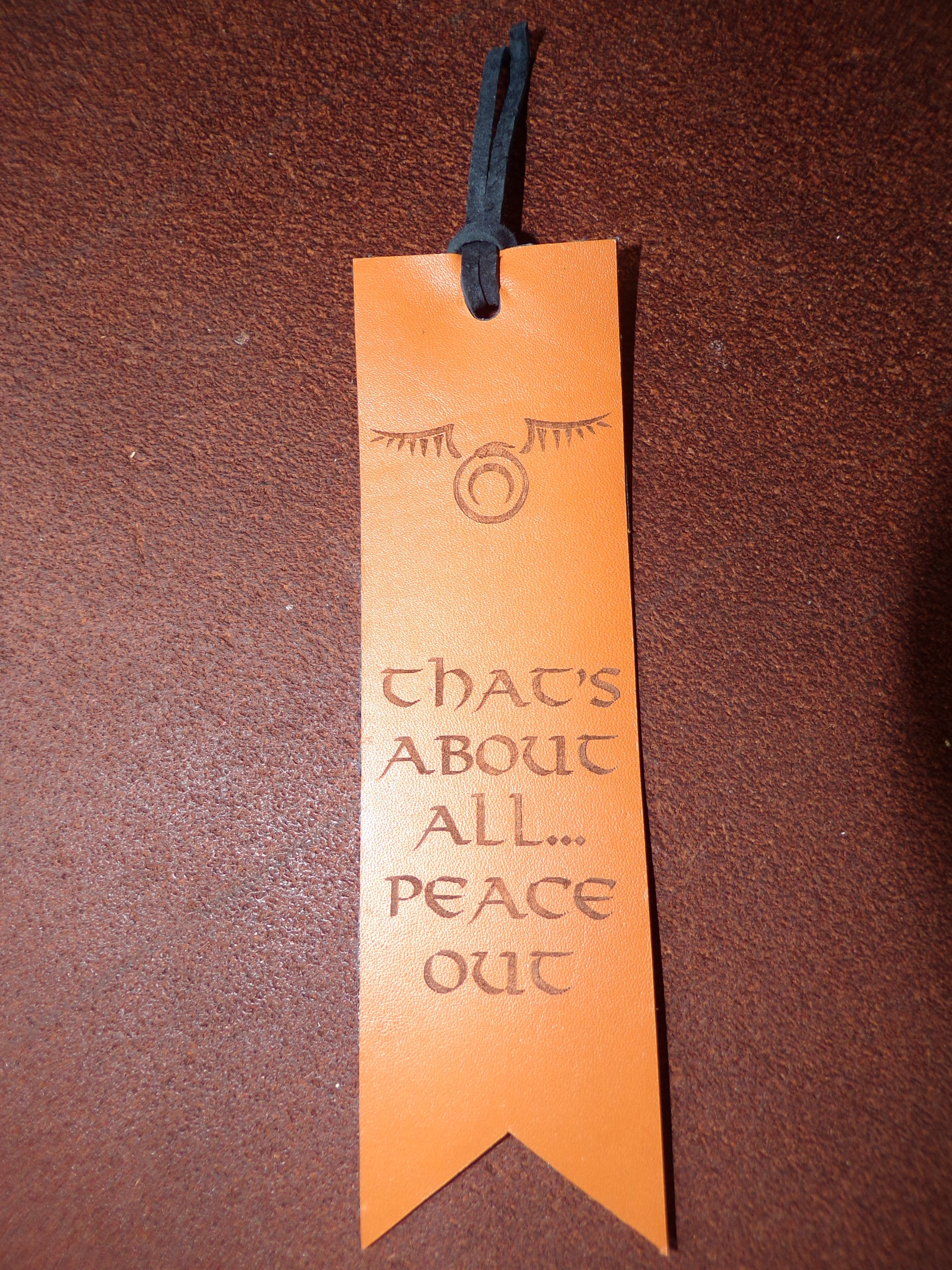 Styxhexenhammer666 Leather Bookmarks Orange with Black Snakeskin backing