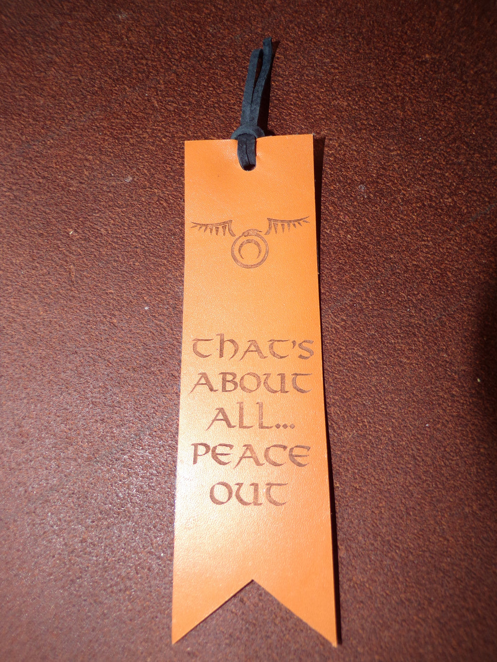 Styxhexenhammer666 Leather Bookmarks Orange with Black Snakeskin backing