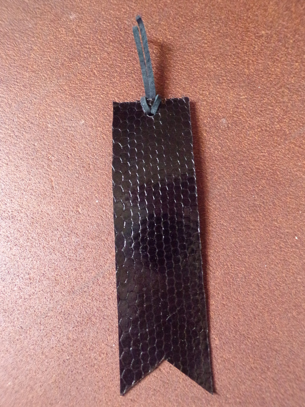 Styxhexenhammer666 Leather Bookmarks Orange with Black Snakeskin backing