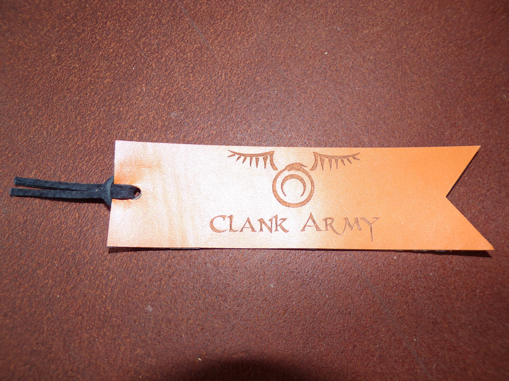 Styxhexenhammer666 Leather Bookmarks Orange with Black Snakeskin backing