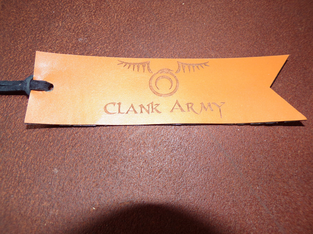 Styxhexenhammer666 Leather Bookmarks Orange with Black Snakeskin backing