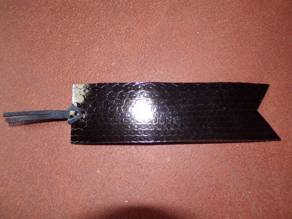 Styxhexenhammer666 Leather Bookmarks Orange with Black Snakeskin backing
