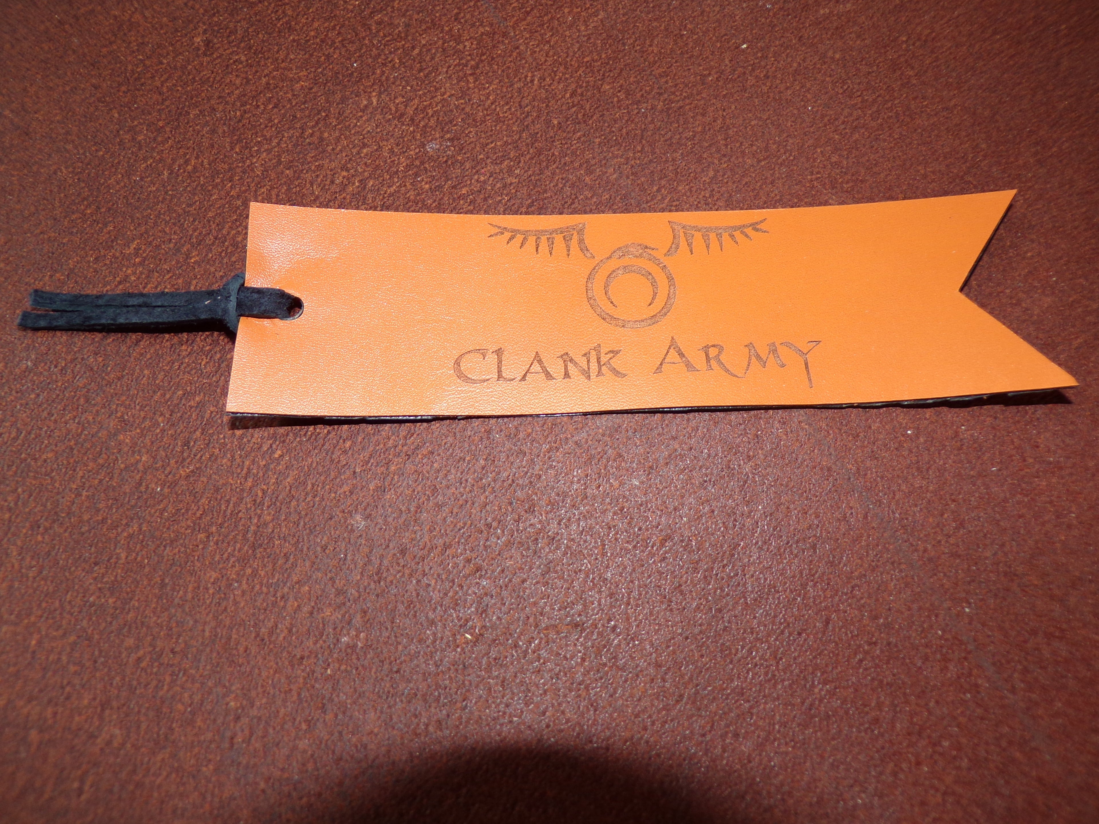 Styxhexenhammer666 Leather Bookmarks Orange with Black Snakeskin backing