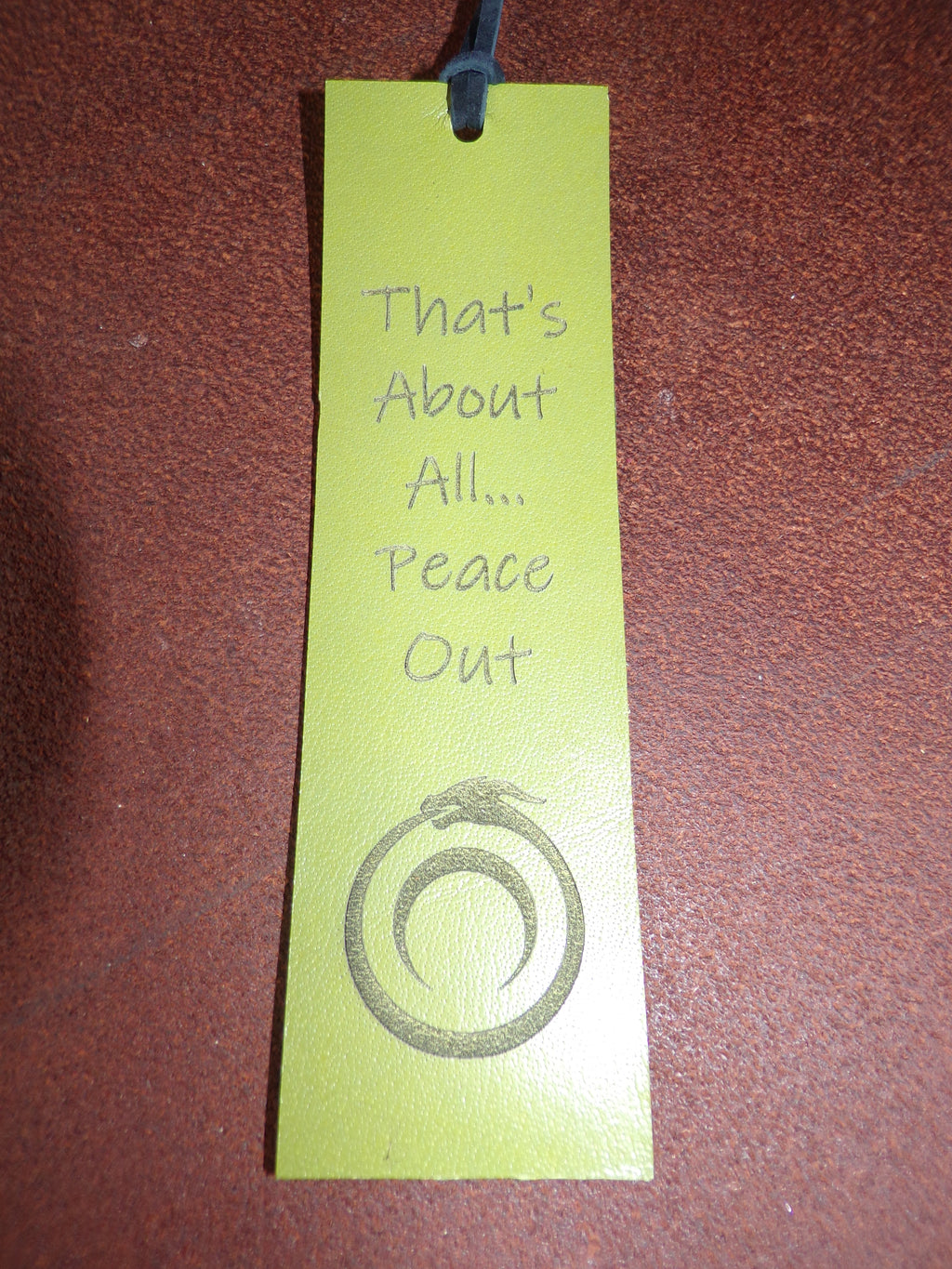 Styxhexenhammer666 Leather Bookmarks Green with Black Snakeskin backing