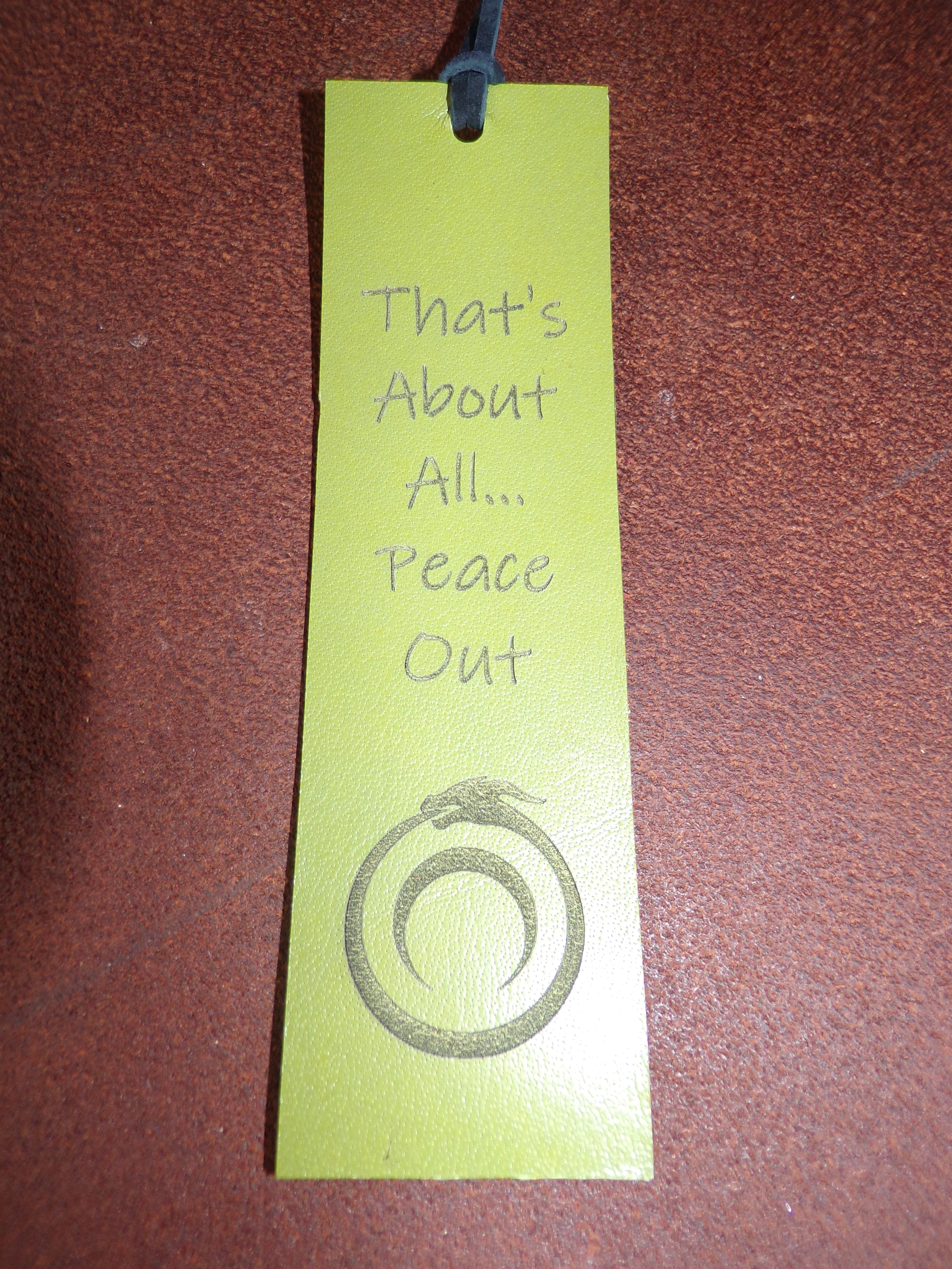 Styxhexenhammer666 Leather Bookmarks Green with Black Snakeskin backing