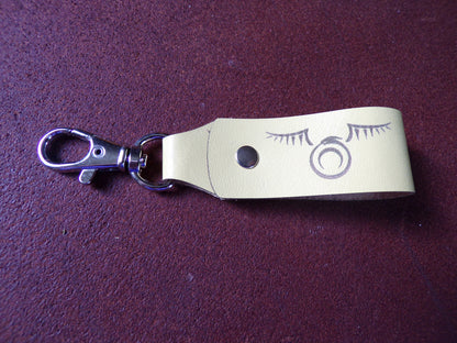 Styx Belt Keychain Ouroboros w/wings Yellow leather