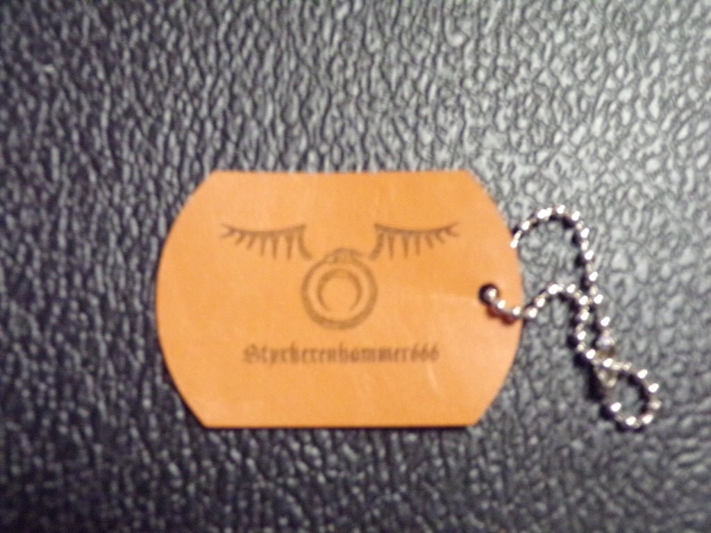 Styx Orange Leather Dog Tag Keychain 3 OPTIONS!!