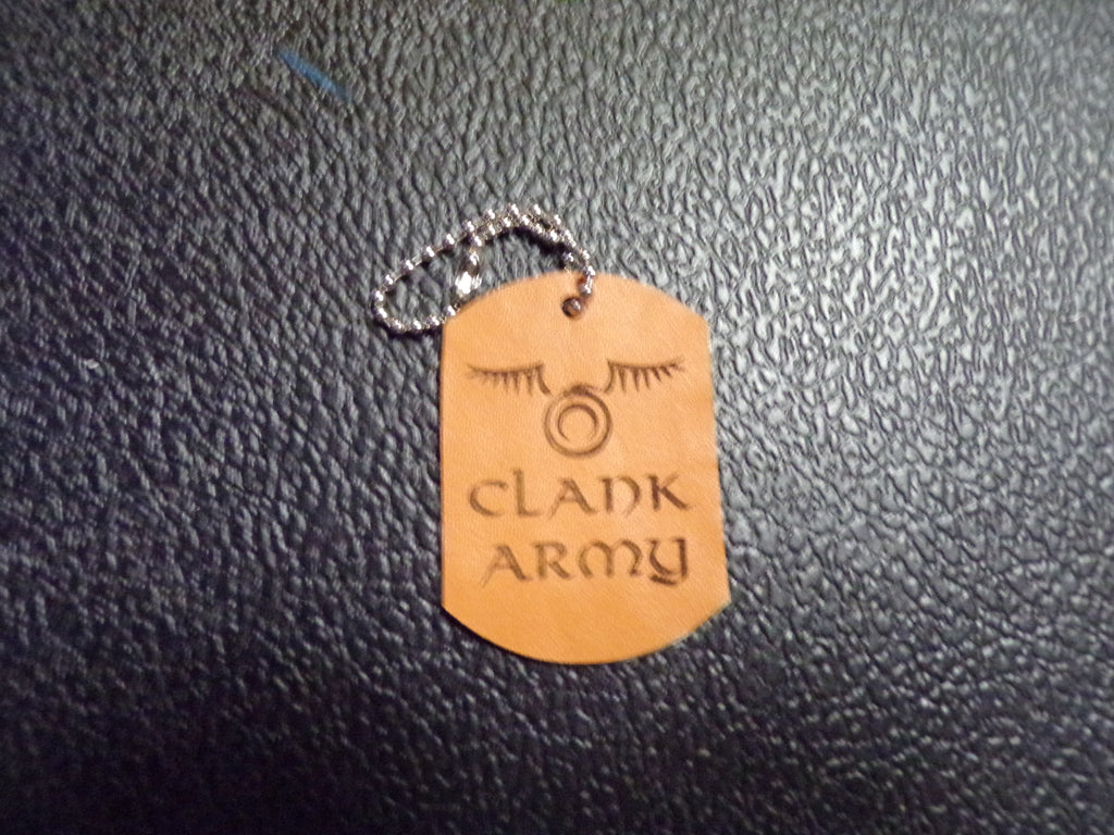 Styx Orange Leather Dog Tag Keychain 3 OPTIONS!!