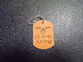 Styx Orange Leather Dog Tag Keychain 3 OPTIONS!!