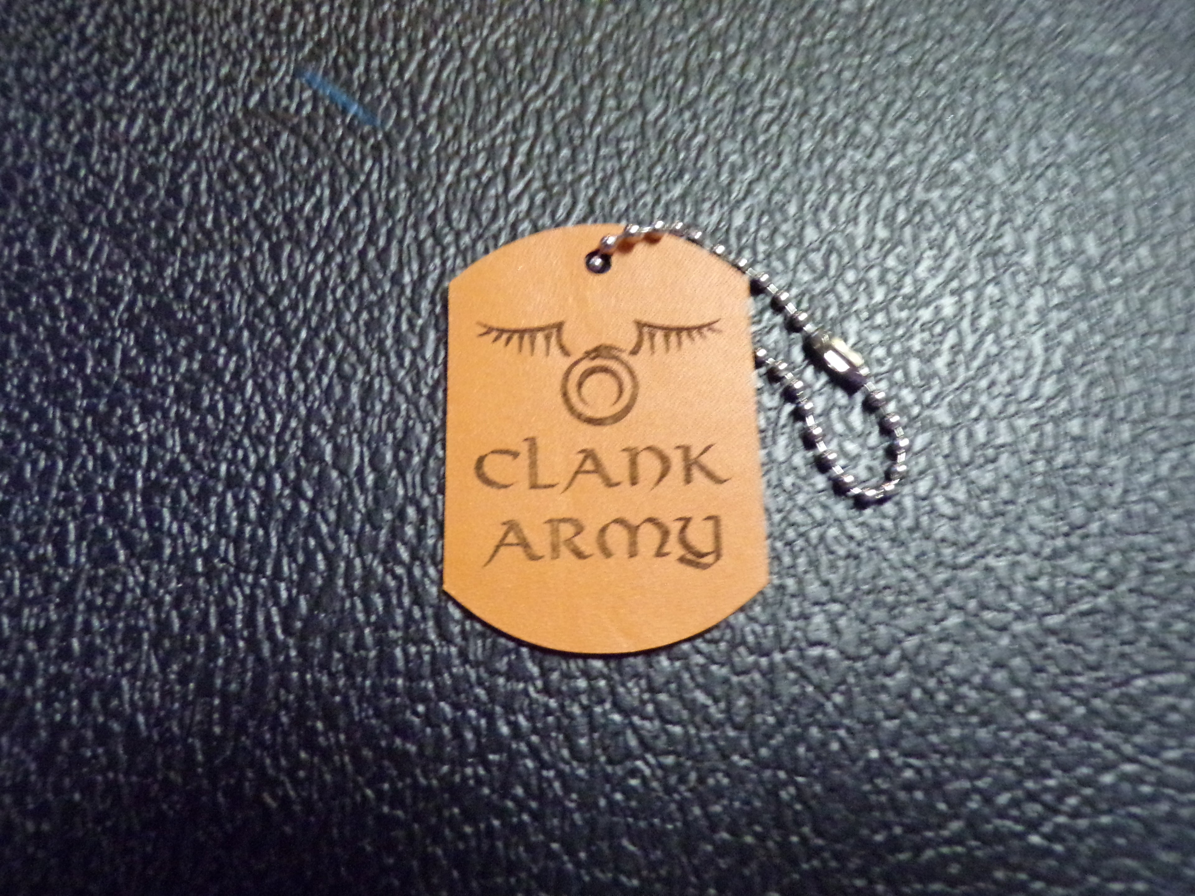 Styx Orange Leather Dog Tag Keychain 3 OPTIONS!!