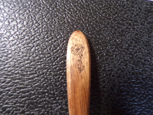 Styx Acacia wood spoon with a Poppy and Ouroboros