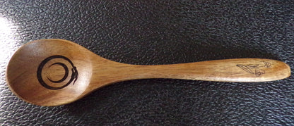 Styx Acacia wood spoon with Snowdrop and Ouroboros