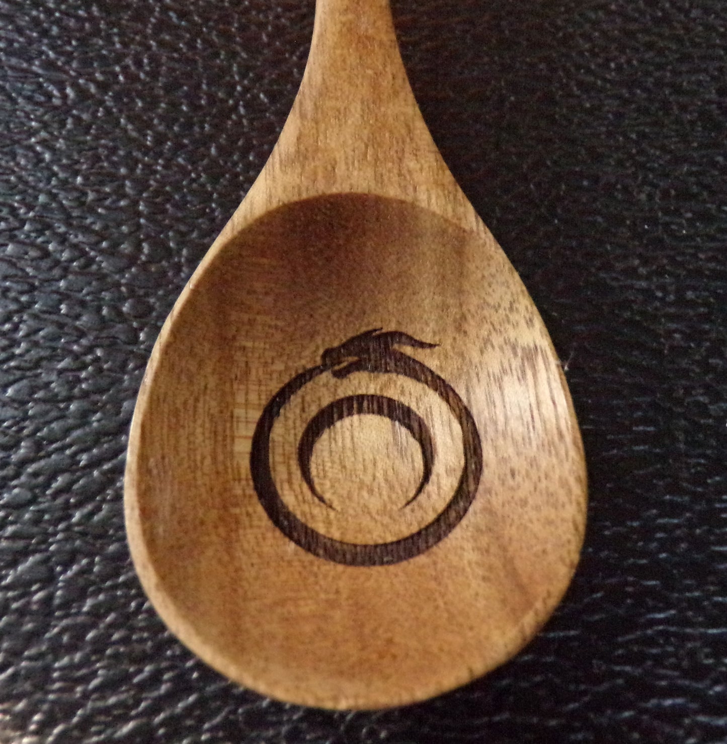 Styx Acacia wood spoon with Vine and Ouroboros