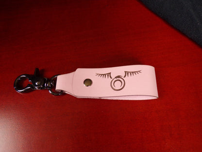 Styx Belt Keychain Ouroboros w/wings Light Pink leather