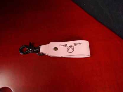 Styx Belt Keychain Ouroboros w/wings Light Pink leather