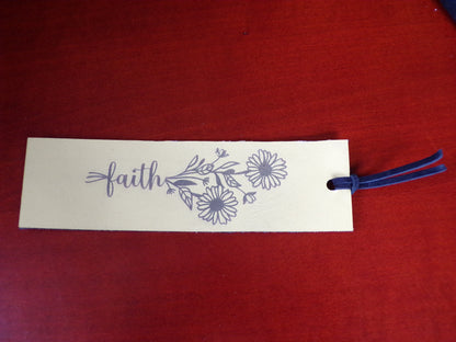 Leather Bookmark "Faith"