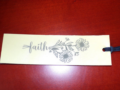 Leather Bookmark "Faith"