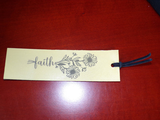 Leather Bookmark "Faith"