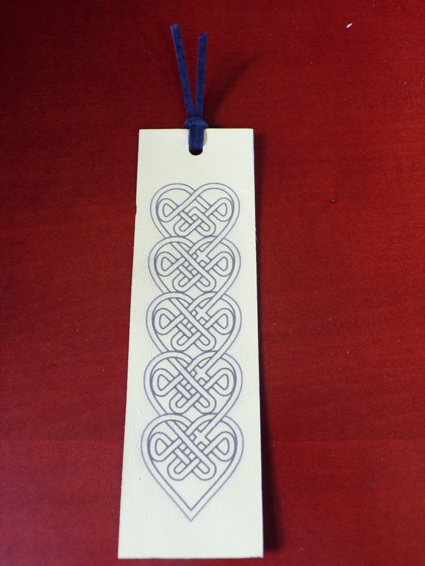 Leather Bookmark Celtic Knot Hearts